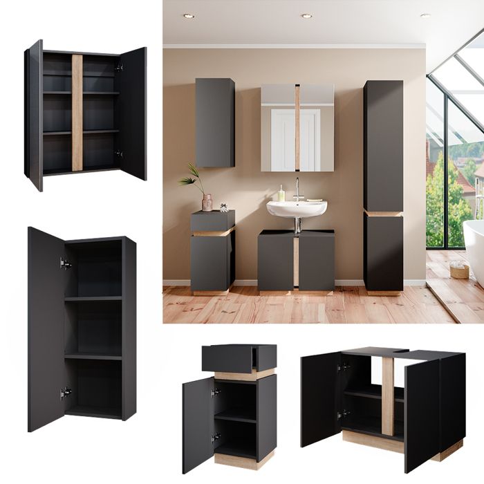 Armoire Murale Salle De Bain Vicco Gloria Blanc/Sonoma - 33 X 84 Cm 2 Étages