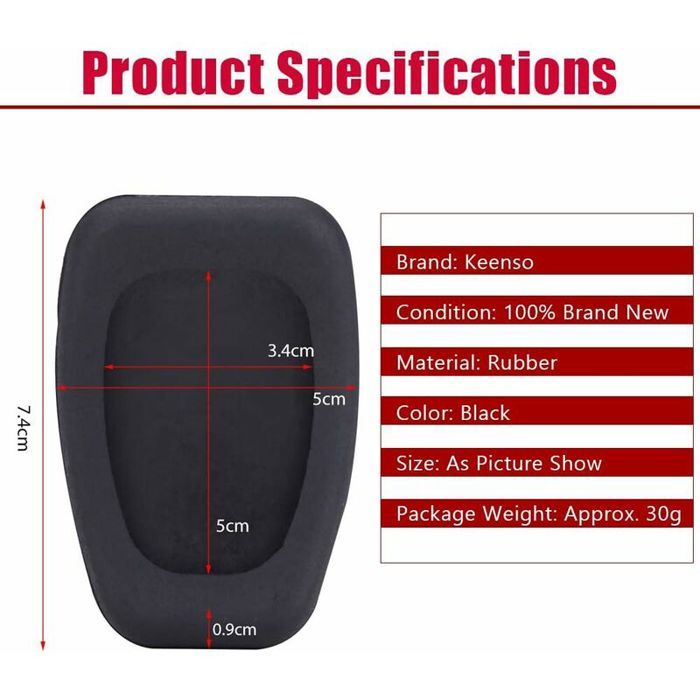 Yctze pour pedales qashqai pour couvre pedale qashqai Coussinets de pédale d'embrayage de frein, 1 paire de couvercle en caoutchouc de patin de pédale d'embrayage automatique