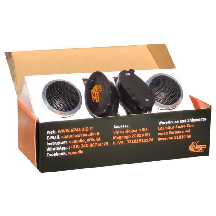 SP Audio TW-14 – Paire De Tweeters Aluminium Super Plats Pour Voiture – 120W RMS, 98 DB – Installation Facile