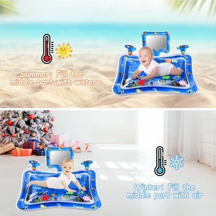 Charmofun Coussin Bébé 0-3-6-9 Mois 3 En 1 Tapis De Jeux Éveil Chenille Avec Anneau Dentition Hochet Miroir