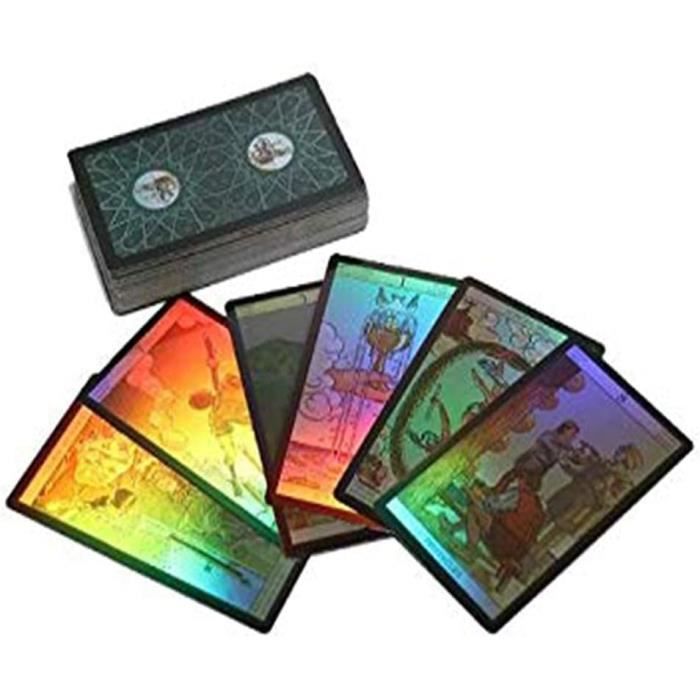 Jeu De Tarot Light Seer's En Feuille D'or - Boîte Métal, 78 Cartes 10x6 Cm - Idéal Débutants - Langue Anglaise