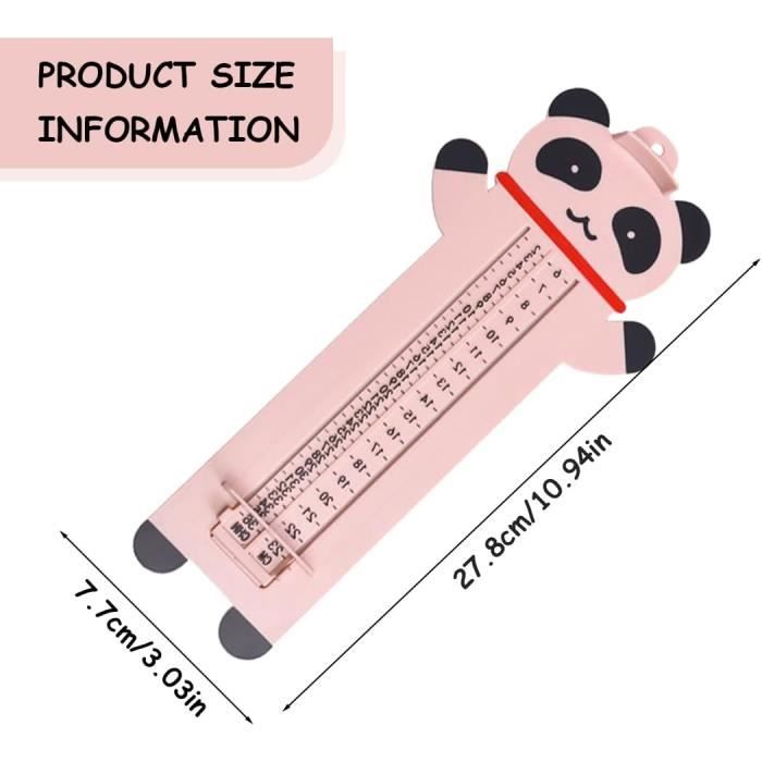 Pédimètre Enfant Mylerct - Mesure Pied Bébé Double Échelle, Pliable Et Précis - Rose