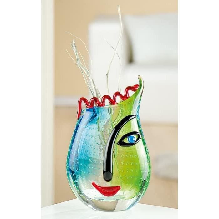 Vase En Verre Art Moderne Style Verre De Murano/style Ancien Jaune Avec Mo 01 Knxb