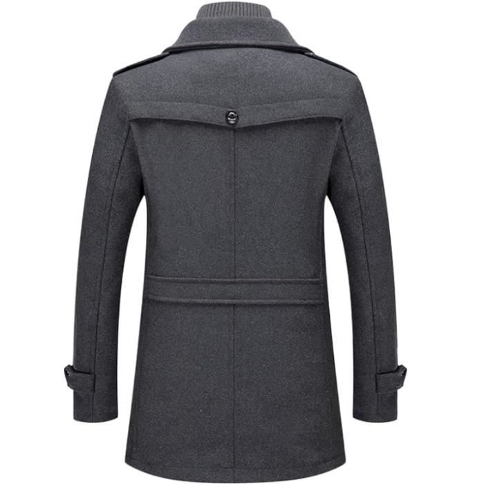 Manteau Homme Hiver Chaud Mi Long Parka Pardessus Trench Coat Slim Fit Elegant Business Manteaux Revers Overcoat Gris Gris Cdiscount Pret a Porter