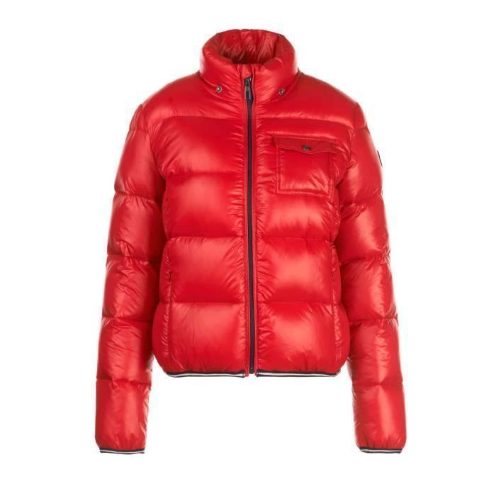 Veste Femme River Woods en Duvet Rouge Col Remonté Manches