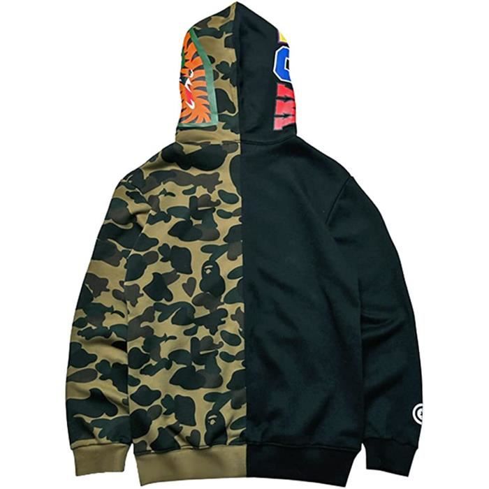 Veste Bape Shark Hoodie Pull Zipper Impression en 3D Sweat