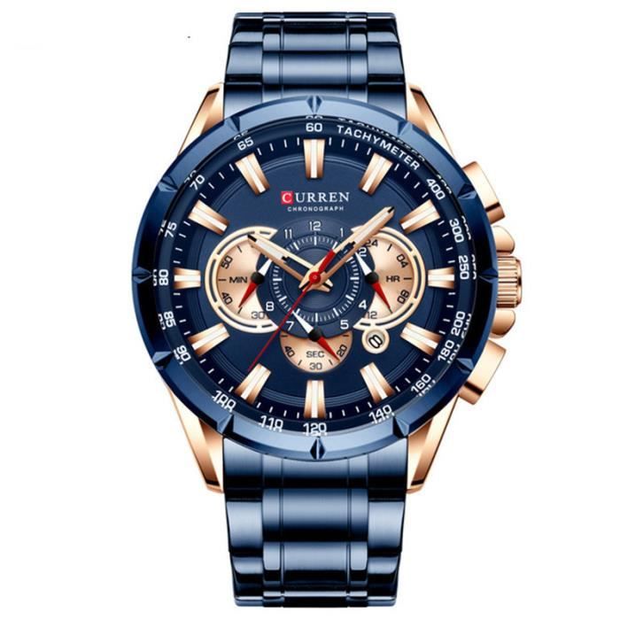 Montre homme sales bleu et or
