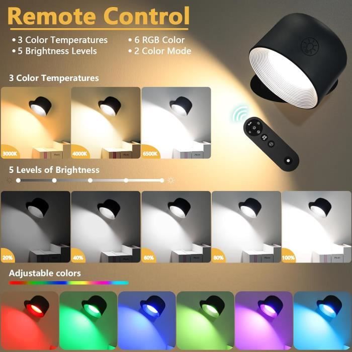Applique Murale Interieure Avec Tactile Led Lampe Murale Sans Fil Touch Avec 9