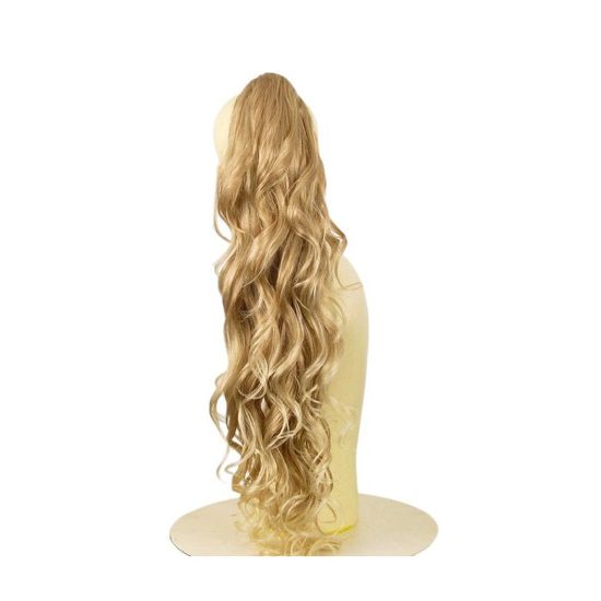 Postiche Queue De Cheval Synthétique 70 Cm - Blond Méché Très Clair, Avec Pince, Neuf