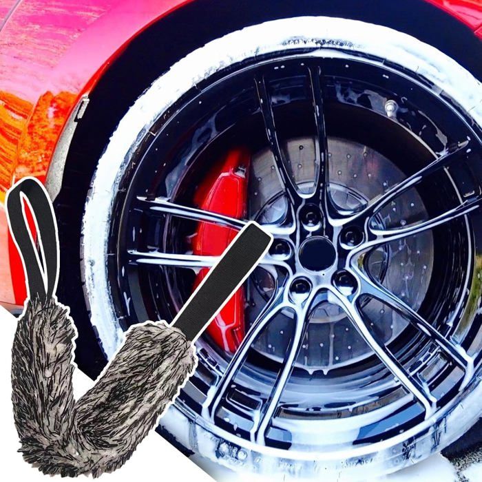 Brosse De Nettoyage De Jantes De Voiture Double Face Portable, Chiffon De Nettoyage En Microfibre Ultra Doux Absorbant