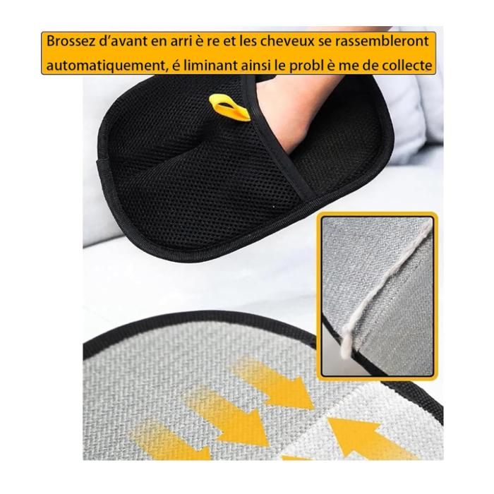 Gant Anti-poils Pour Chat – Double Face, Réutilisable, Enlève Les Poils D’animaux Facilement