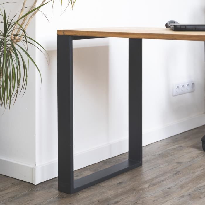 Pieds de table de bar en T 2 pcs acier noir 40x35x(110-111) cm | Leroy