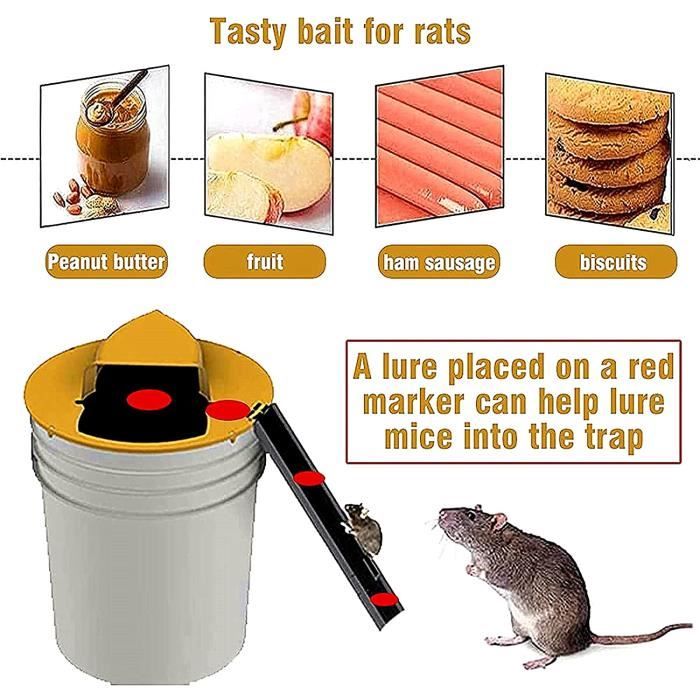 Piege a Rat et Attrape Souris Flip Slide Bucket Lid Mouse Tapetteà
