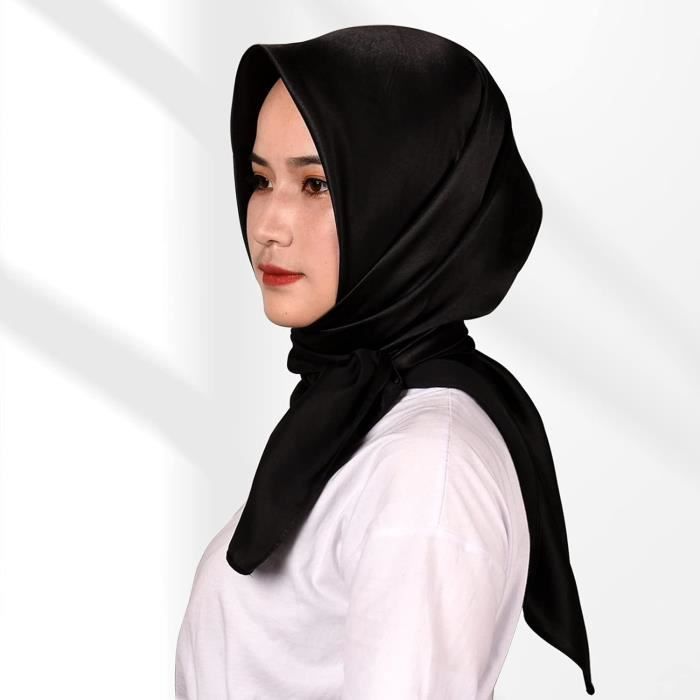 4 Pièces Foulard Carré En Soie 90 X 90 Femme Fichus Et Foulards De Tête
