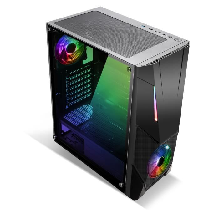 Pc Gamer AMD Ryzen 1600 GeForce GTX 750 Ti 4Go Memoire 16Go Disque dur SSD 120Go 2To WiFi Windows 11 Rogue 5 RGB Cdiscount Informatique