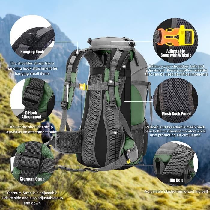 Lixada Sac a Dos de Randonnee 50L 60L Sac a Dos Ultraleger pour sme Escalade Trekking Sport Voyage Camping364 Cdiscount Sport