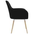 Maison® Lot de 2 Chaises de salle à manger Chaise de Salon Moderne avec accoudoirs - Fauteuil Chaise de cuisine Noir Tissu &642727-3