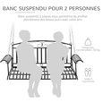 Banc Suspendu 2 Places en Métal Noir - Outsunny-3