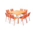 Ensemble table de jardin et 8 chaises - Acier - Palavas - Bleu Pacific-3