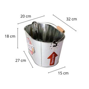 Seau à Bière Métal Place De L'Apéro - Seau à Bouteilles Avec Anse, Hauteur 25 Cm