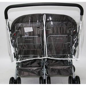 Couvercle De Pluie Pour Poussette Double - Transparent, Imperméable, Avec Fermeture éclair, Taille Universelle - 11