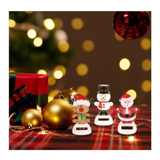 Figurine De Noël Solaire Dansante – Décoration Animée Pour Sapin Ou Voiture, Secoue La Tête, Style Bonhomme De Neige Ou étoile - 5