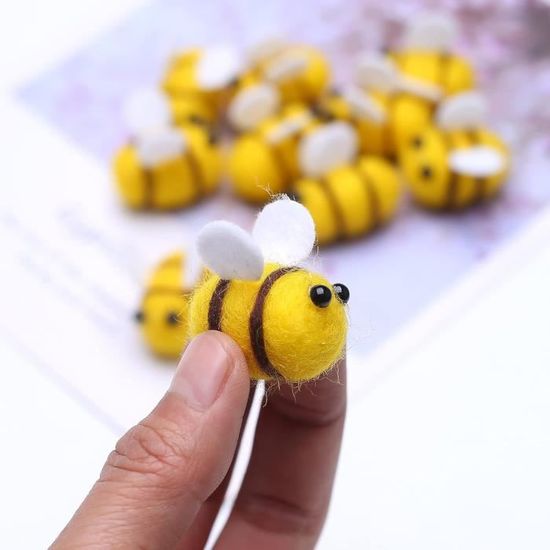Décorations Abeilles En Feutre - Lot De 10 - Mignons Accessoires Pour Fêtes Et Créations DIY