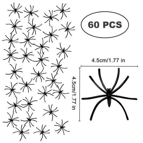 ZDQC Lot de 170 toiles d'araignée pour Halloween, araignée