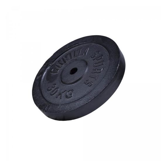 Gorilla Sports Poids Disque en Fonte Couleur Or ou Noir de 0,5kg /à 30kg