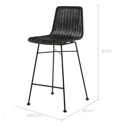 chaise de bar mi hauteur mandya noire 63 cm lot de 2 cdiscount maison