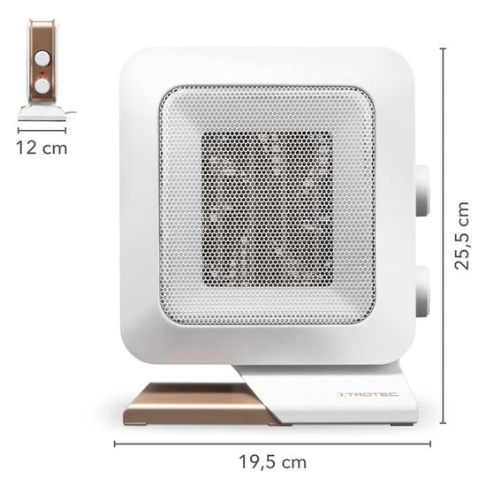 Ventilateur portable compact Heater 1200 W Blanc Embout De protection Hiver Chaleur Instantanée
