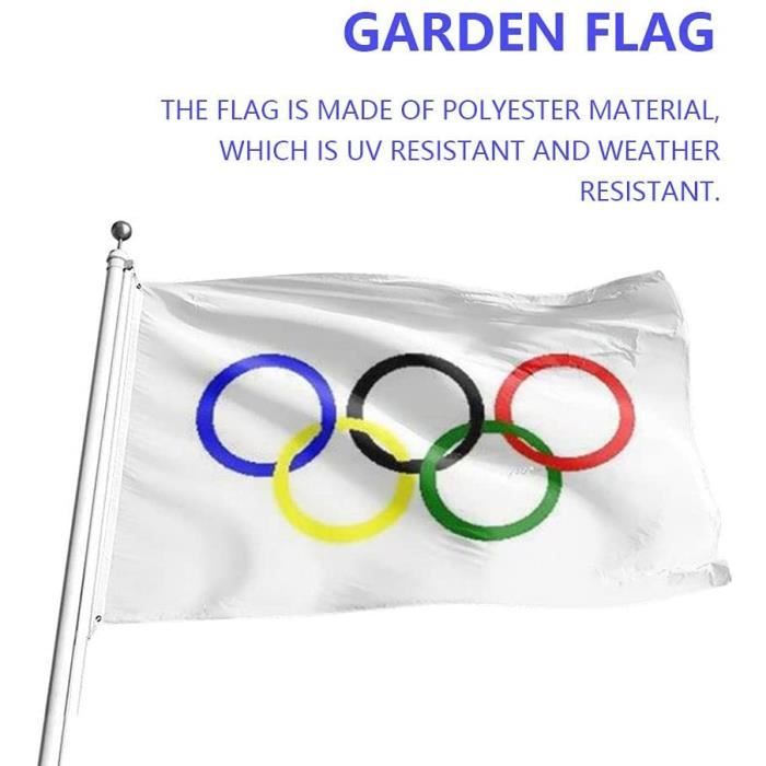 Jeux drapeau olympique équipe bannière olympics drapeau olympiques jeu drapeau  drapeau polyester cinq anneaux bannière olympi [43] - Cdiscount Maison
