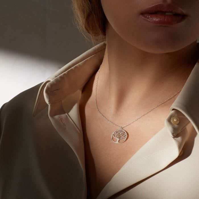 Collier Chaîne 55 Cm Avec Pendentif Art Nouveau - Argent 925 - Modèle Femme