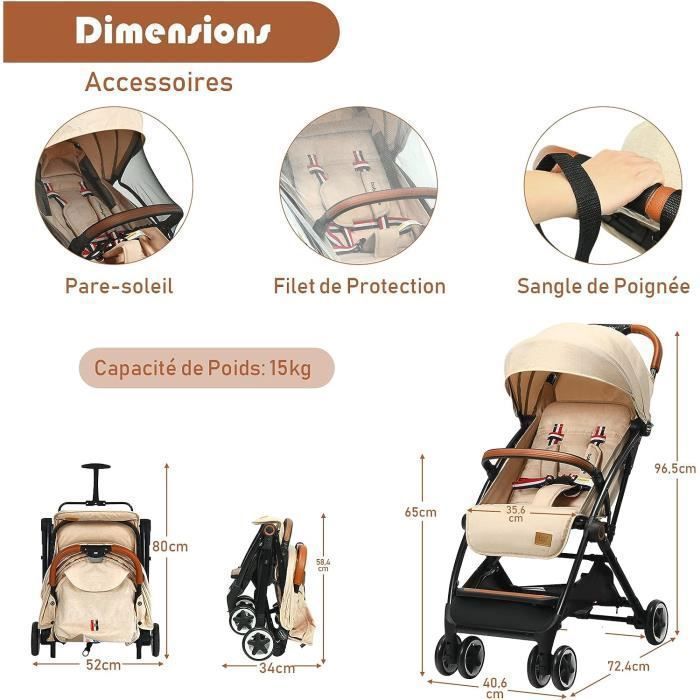 GOPLUS Poussette Pour Animaux 3-en-1, Poussette Pliant De Transport à 4