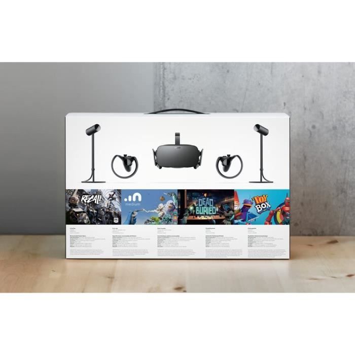 Casque Oculus Rift S VR – Réalité Virtuelle PC – Avec Manettes, Boîtier Et Câble