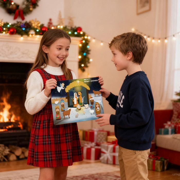 Calendrier De L'Avent De Noël 2025 - 24 Ornements De Nativité En Acrylique, Compte à Rebours Religieux - Déco Murale Ou De Table