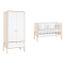 Pack Lit Bebe 60x120 Armoire Blanc Et Bois Clair Collection Spot