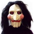 Silicone visage masque Saw Cosplay film Jigsaw Masquerade Party caoutchouc masques en Latex masculine pour Halloween-0
