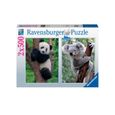 Puzzle 2x500 pièces - Panda et koala - Ravensburger - Animaux - Dès 10 ans-0