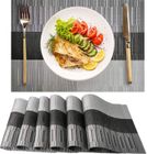 QIEDOVIEY Lot de 6 sets de table en PVC lavables et résistants à la chaleur pour table de cuisine Gris