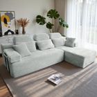 PATBRELA Canapé d'angle réversible avec méridienne, canapé modulairee dossier haute, canapé-lit à assise profonde sans assemblage gris