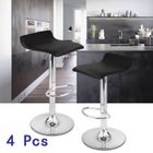 JEOBEST® Tabourets de Bar Manhattan en Similicuir, (Lot de 4, Noir) Hauteur Réglable, Barre Repose-Pieds Chromés, Rotatif à 360 Dégr
