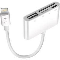 Lecteur carte - AVIZAR - Lightning vers USB/TF/Micro-SD - 128 Go - Blanc