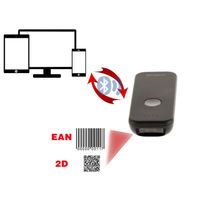 Douchette Portable Bluetooth Codes Barres 1D UPC EAN GS1 et 2D QR Code DataMatrix Aztec etc Sans Fil Rechargeable pour PC