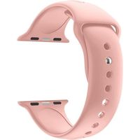 Bracelet compatible apple watch 38mm 40mm 41mm Serie 8 7 6 5 4 3  2  1 SE - Taille L - Silicone Rose Souple remplacement bracelet