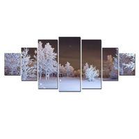 Startonight Grand Format Tableau Art Nuit d'hiver, Impression sur Toile XXL Moderne 7 pieces Set 100 x 240 cm