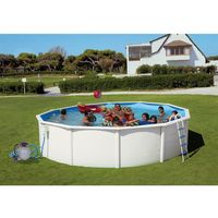 CANARIAS Piscine hors sol en acier circulaire / ronde 640 x 120 (Kit complet piscine, Filtre, Skimmer et échelle)