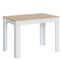Table Fixe Silo Couleur Chêne et Blanc, Table de Cuisine, Longueur 109 cm