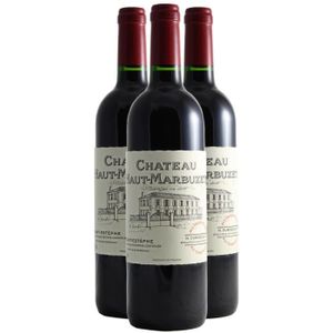 VIN ROUGE Château Haut-Marbuzet Saint-Estèphe Rouge 2020 - Lot de 3x75cl - Vin AOC Rouge de Bordeaux - 91-100 Decanter - Cépages Cabernet