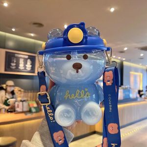 GOURDE without stickers - Bleu - 1 litre ours gourde d’eau pour enfant Bouteille d'eau 1l pour filles, articles de l